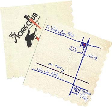 A Map to the Store on a Stork Club Napkin